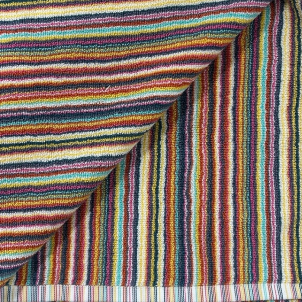 Rachel Zoe Rainbow Striped Bath Towels Set of 2 NEW - Picture 2 of 2